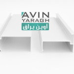 پروفیل درب فریم لس شیشه ای رنگ سفید