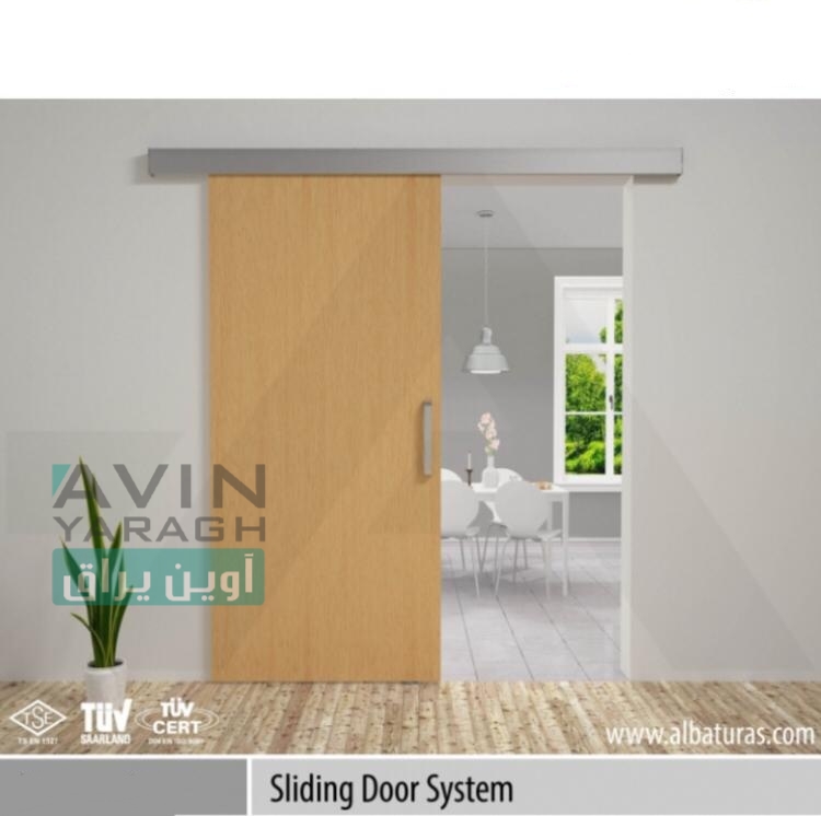 مکانیزم تک درب ریلی آویز از بالا ۱۲۰ کیلو دو طرف آرام بند آلباتور-آوین یراق مکانیزم تک درب ریلی آویز از بالا ۱۲۰ کیلو دو طرف آرام بند آلباتور-آوین یراق