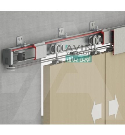 مکانیزم دو درب ریلی چوبی متقارن بازشو کد 9820-آوین یراق