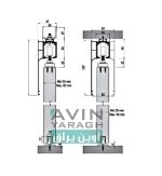مشخصات مکانیزم دو درب ریلی چوبی متقارن بازشو کد 9820-آوین یراق