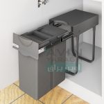 سطل زباله کابینتی ریلی آرام بند تک مخزن پلاتین پرو(20 لیتری)-آوبن یراق