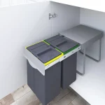 سطل زباله کابینتی دو مخزنه 40 لیتری 3633 پلاتین