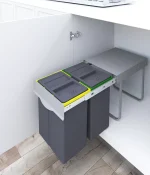 سطل زباله کابینتی دو مخزنه 40 لیتری 3633 پلاتین