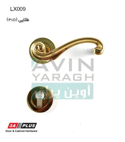 دستگیره درب رزت مدل LX009 طلایی برند 3A-آوین یراق
