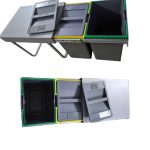 سطل زباله کابینتی دو مخزنه 40 لیتری 3633 پلاتین