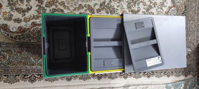 سطل زباله کابینتی دو مخزنه 40 لیتری 3633 پلاتین