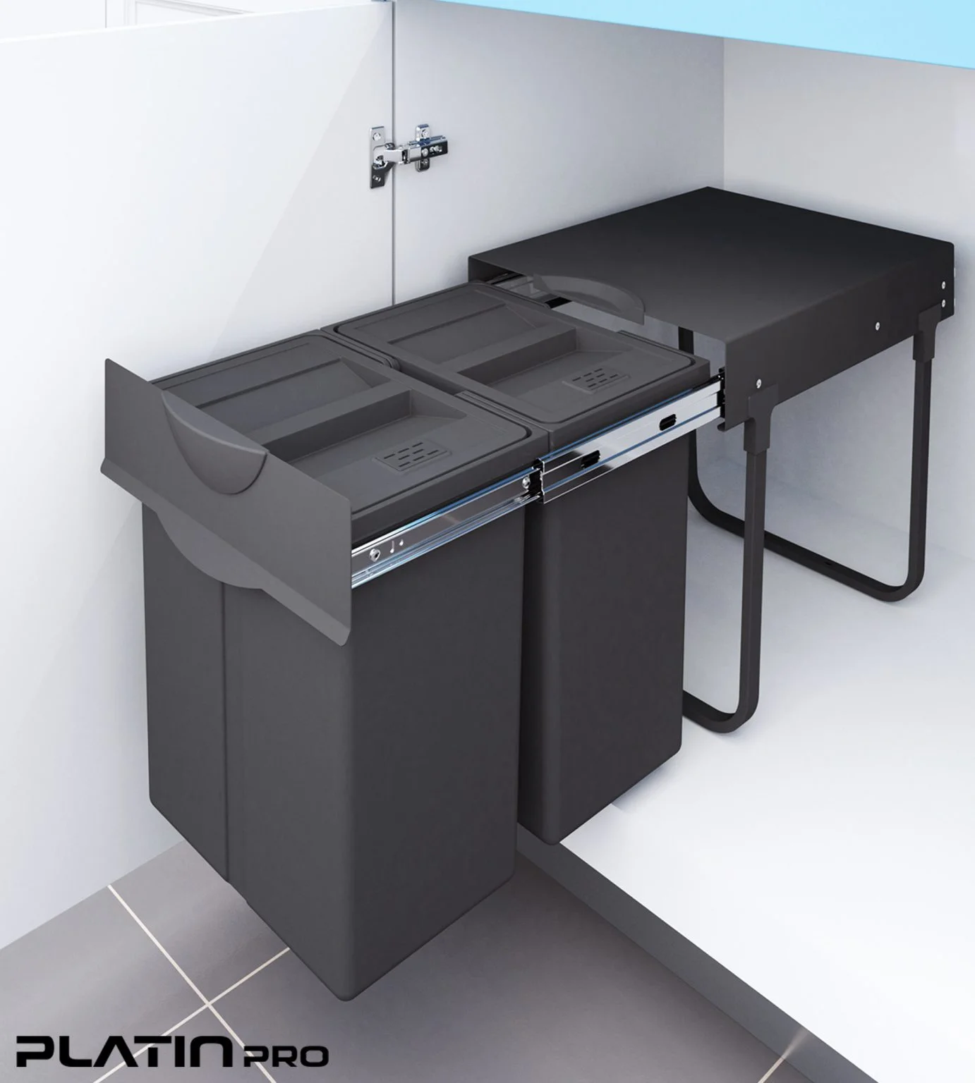 سطل زباله دو مخزنه کابینتی پلاتین مدل 8633 سطل زباله دو مخزنه کابینتی پلاتین مدل 8633