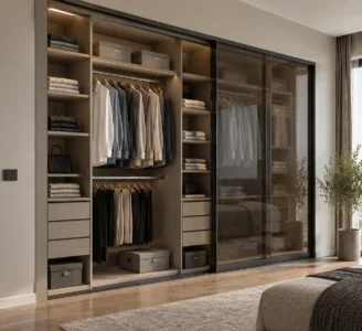 درب فریم لس شیشه ای کابینت